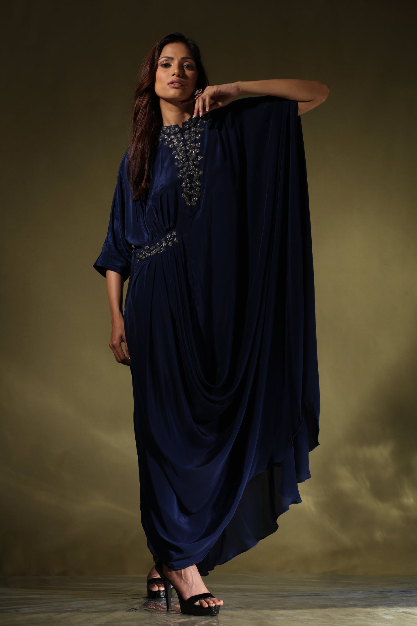 Midnight Draped Dress