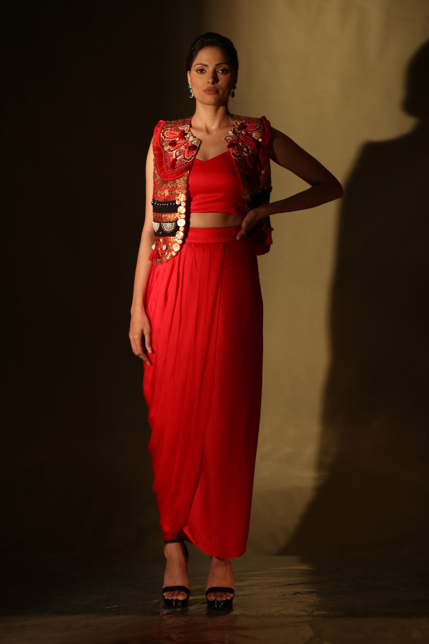 Boho koti sirt set in Red