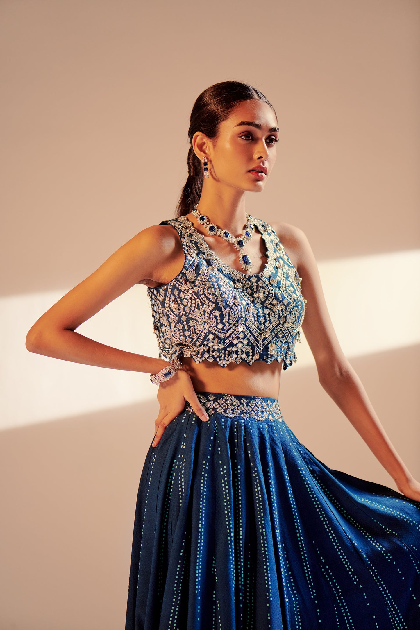 Ink Blue Lehenga Set