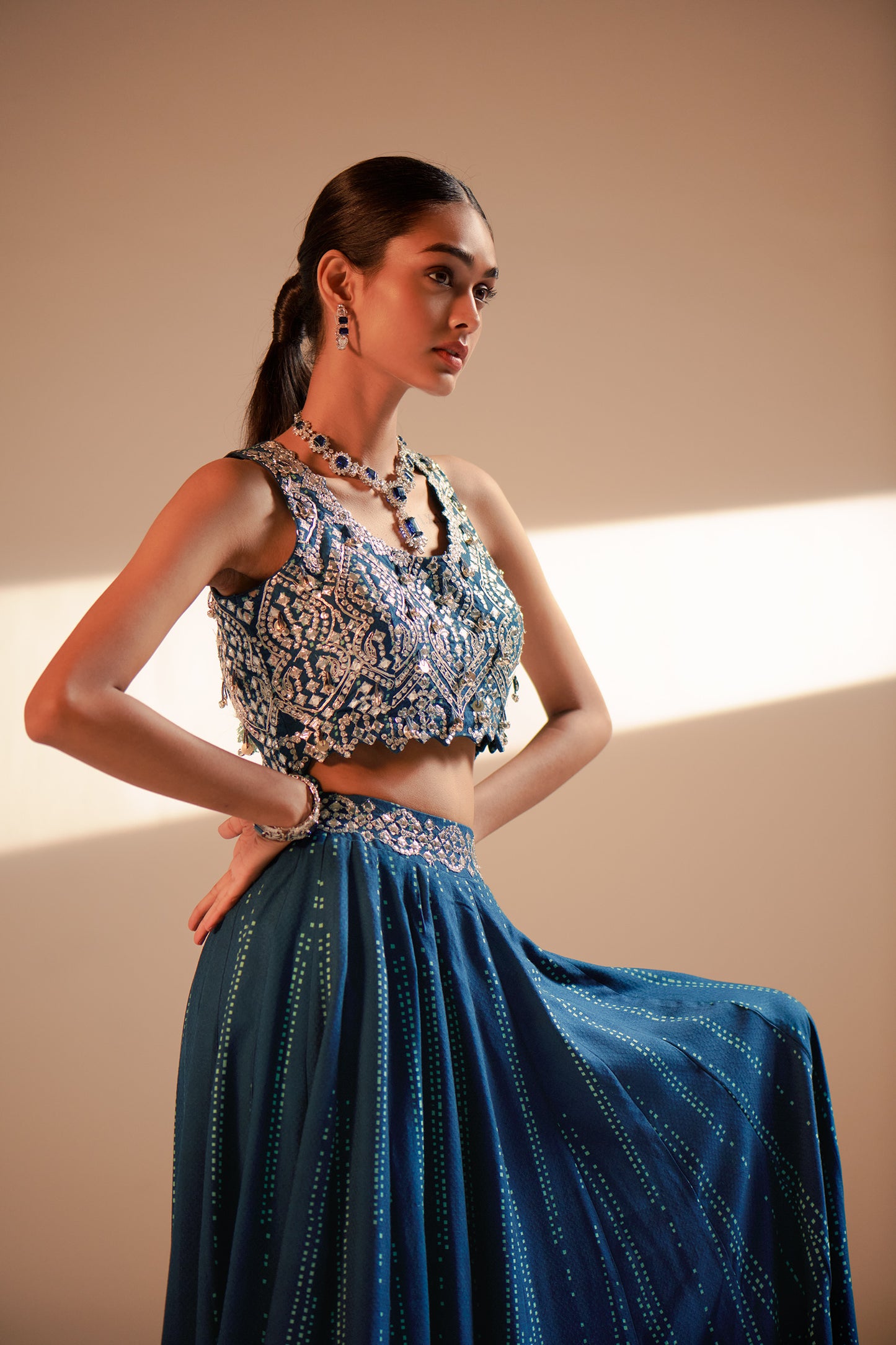 Ink Blue Lehenga Set